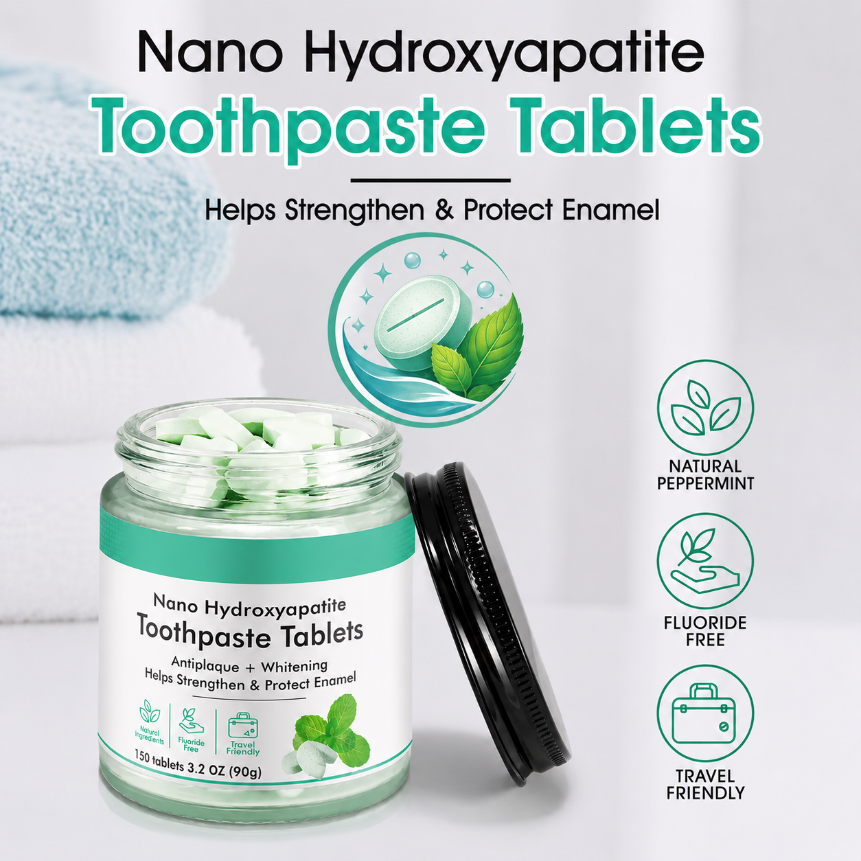 Toothpaste Tablets Teeth Whitening With Nano Hydroxyapatite Fluoride Free